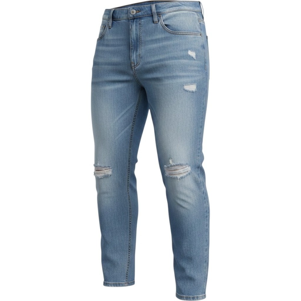 Women's Plus size 28S High-Rise Slouchy Straight Crop Dstrssd‎ Jeans Light Wash
